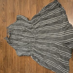 Striped Gray and White Dress